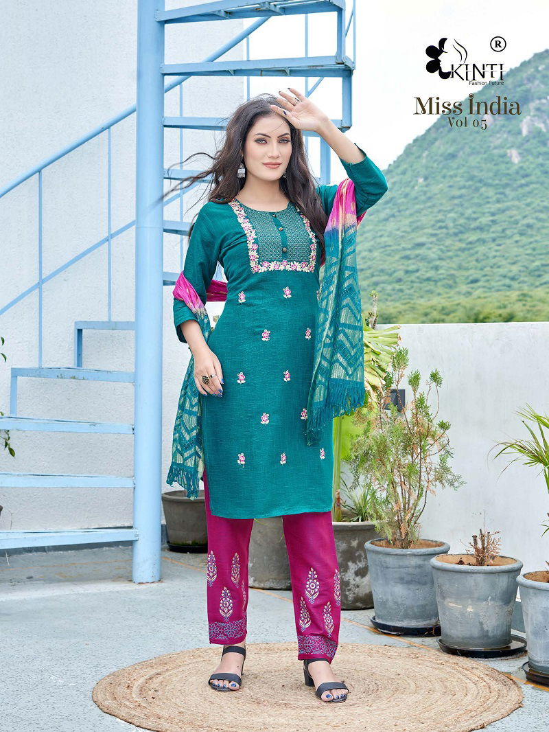 Miss India Vol 5 By Kinti Rayon Readymade Suits Catalog
